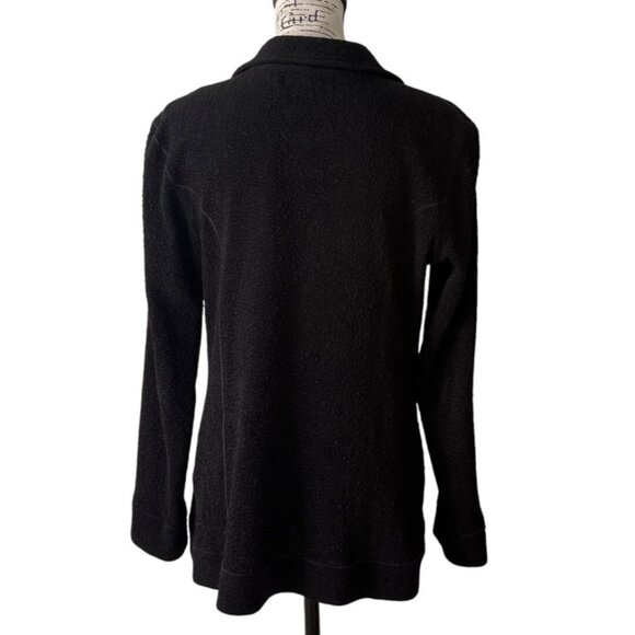 Eva Varro Black Textured Blazer Long Sleeve Jacket Cardigan Womens Size L - Picture 3 of 6